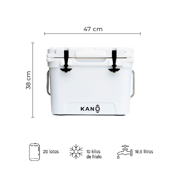 Cooler Rígido Exploradores 20QT Blanco