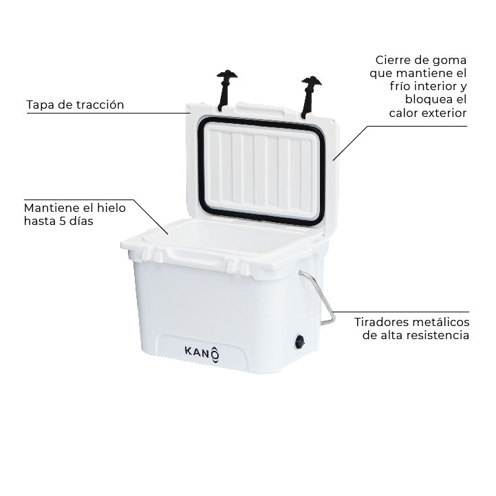 Cooler Rígido Exploradores 20QT Blanco