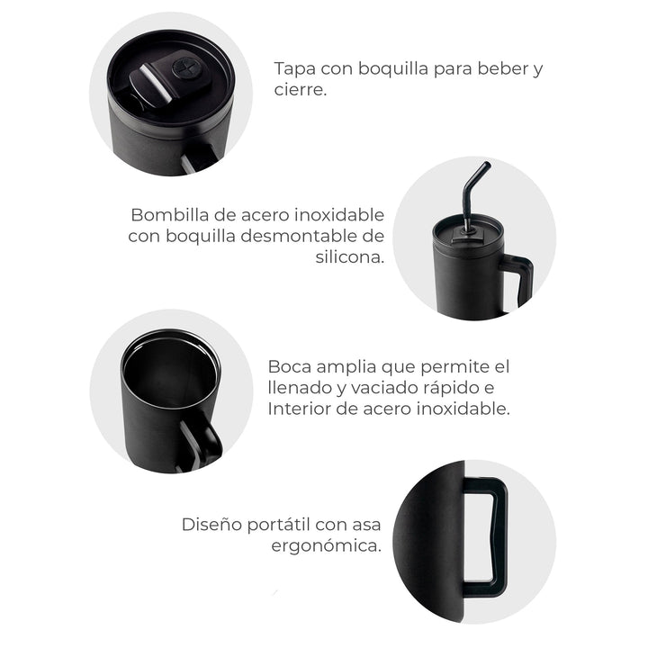 Mochila Andes + Vaso Quencher Negro