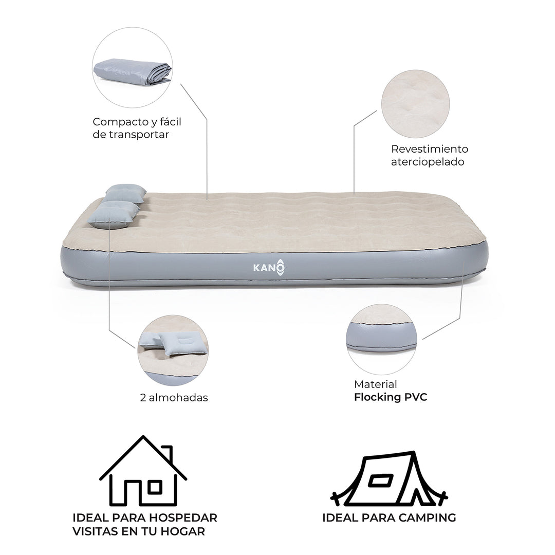 Colchón Inflable de 2 Plazas Cahuén