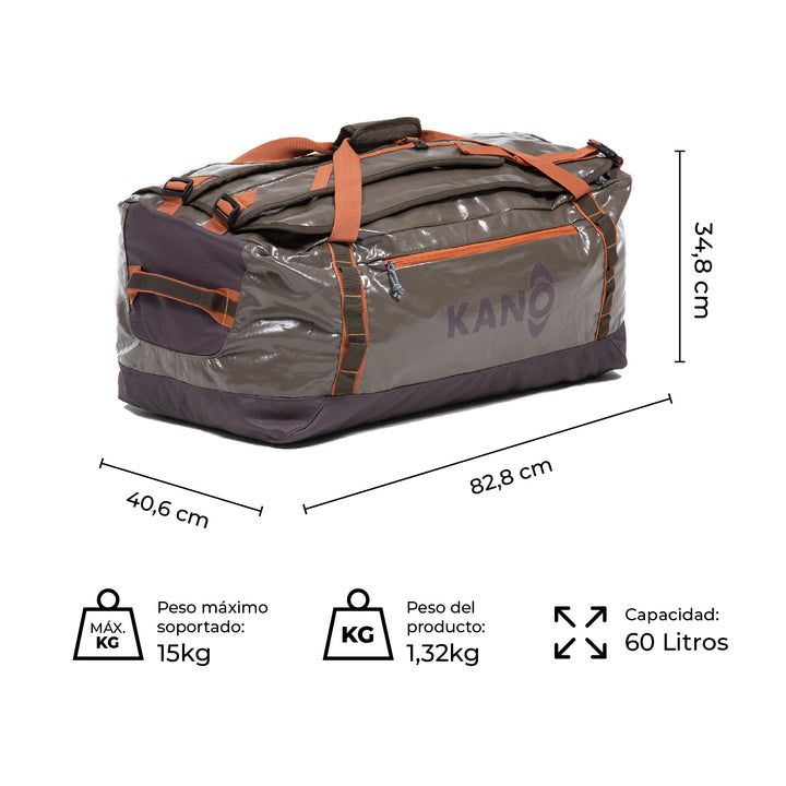 Bolso Mochila Impermeable 80L Roy Café