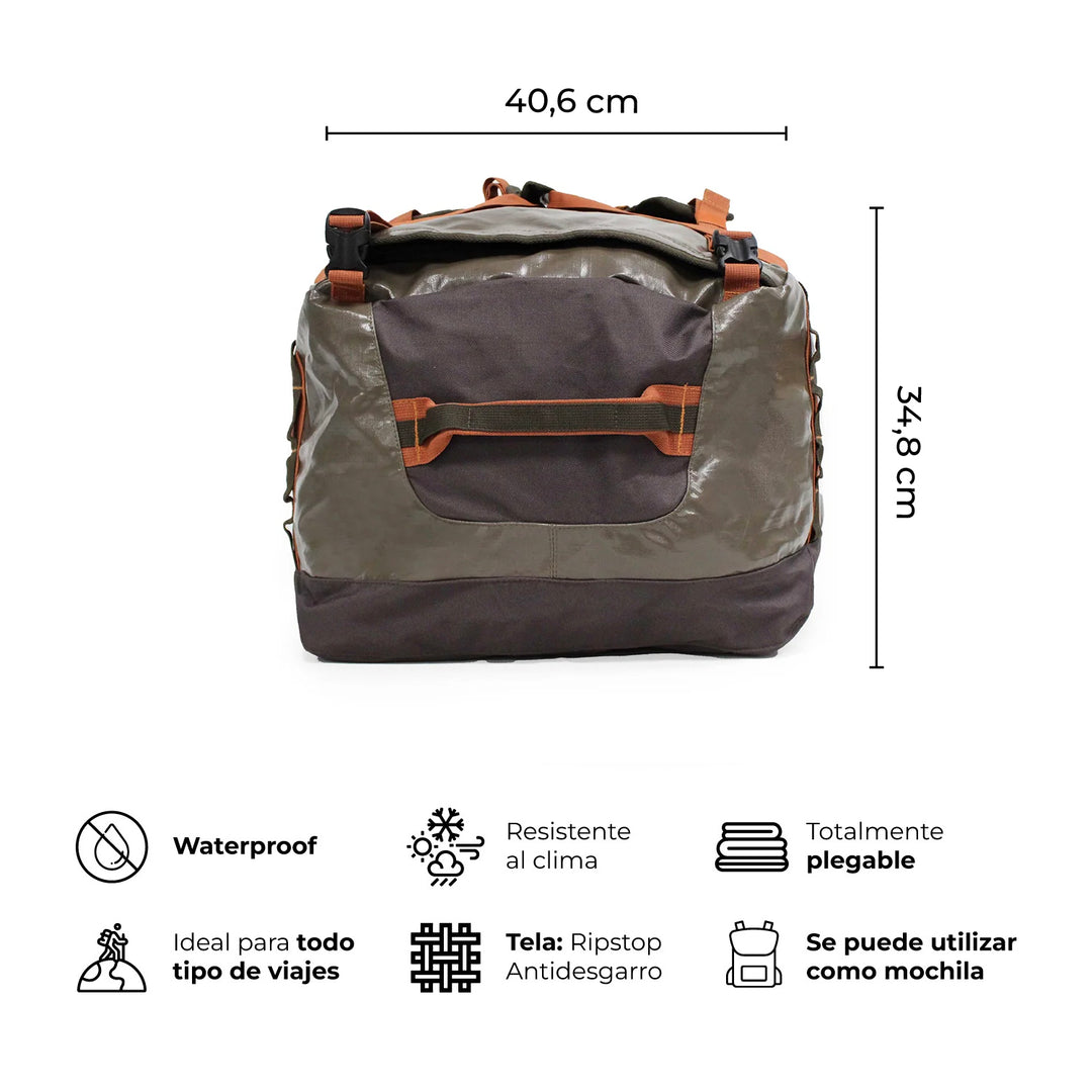 Bolso Mochila Impermeable 80L Roy Café