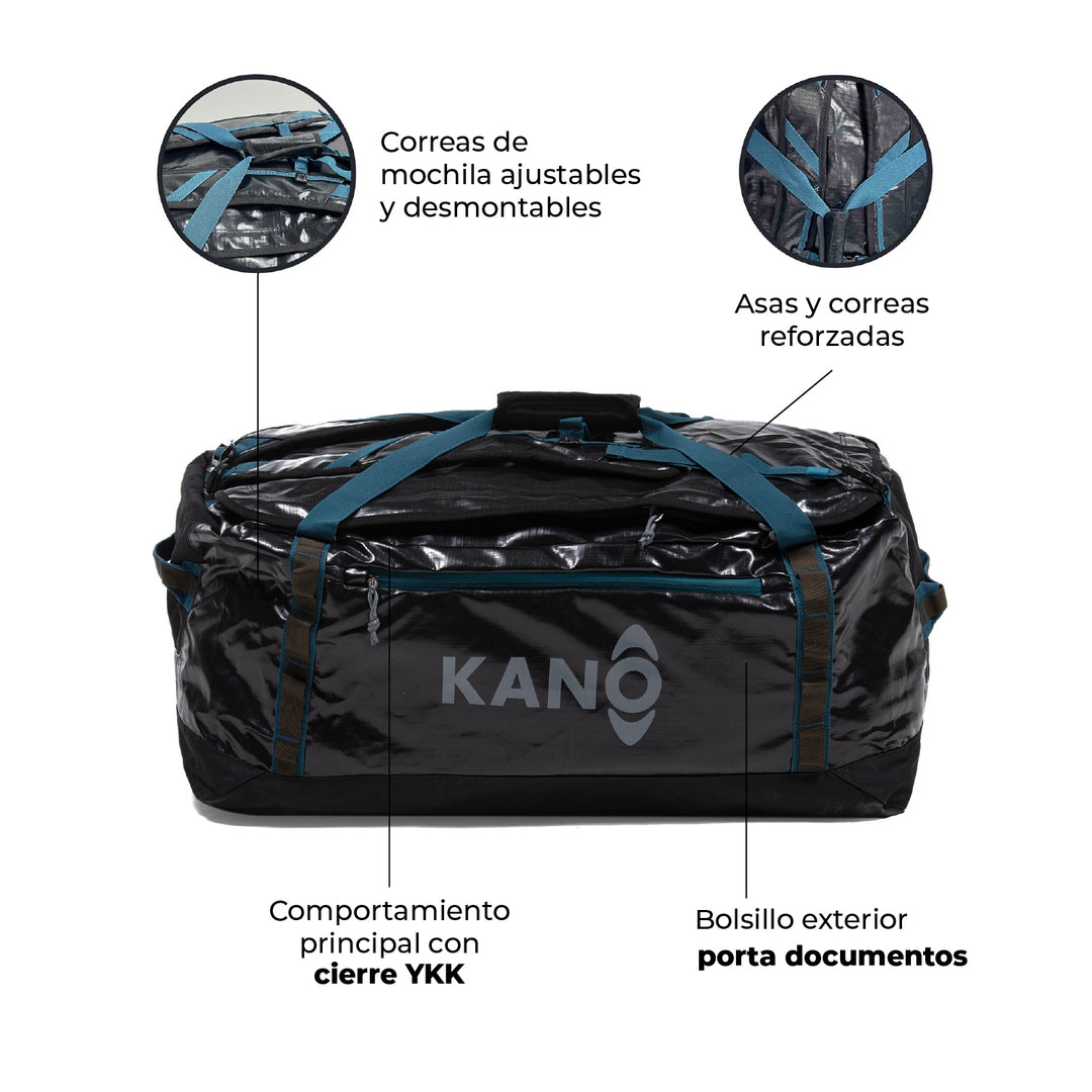 Bolso Mochila Impermeable 80L Roy Negro