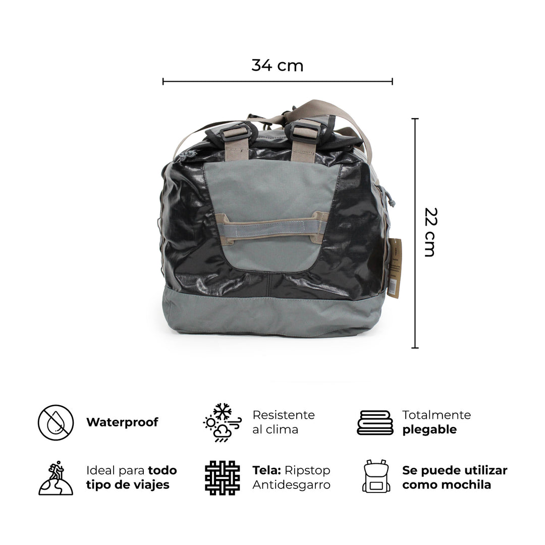 Bolso Mochila Impermeable 60L Fitz Negro