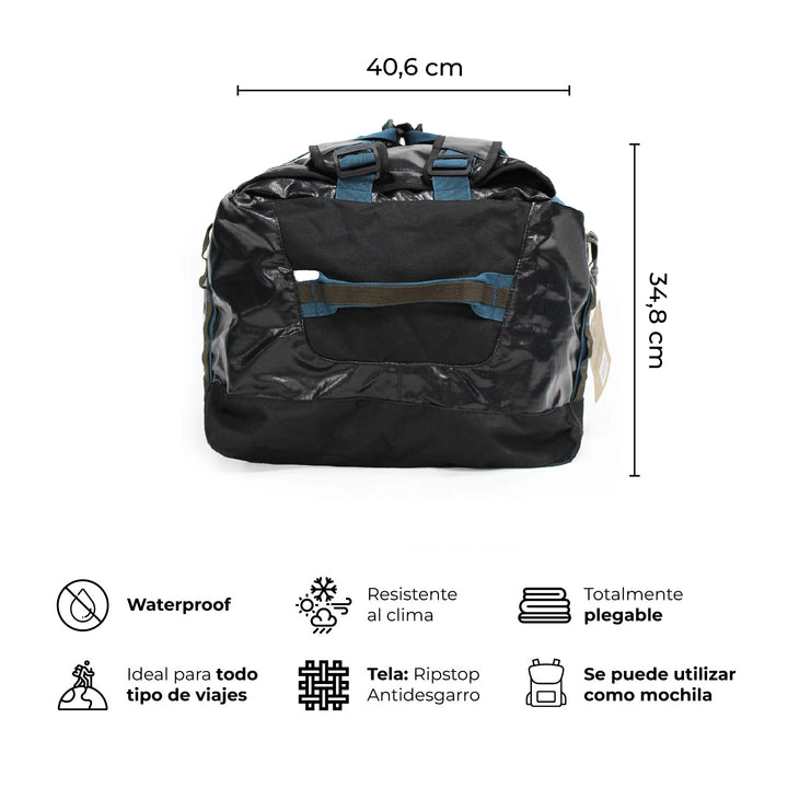 Bolso Mochila Impermeable 80L Roy Negro