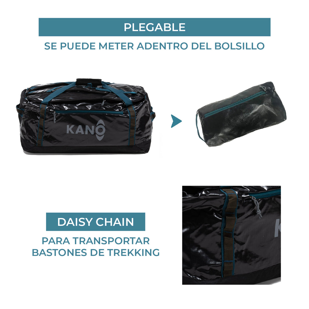 Bolso Mochila Impermeable 80L Roy Negro