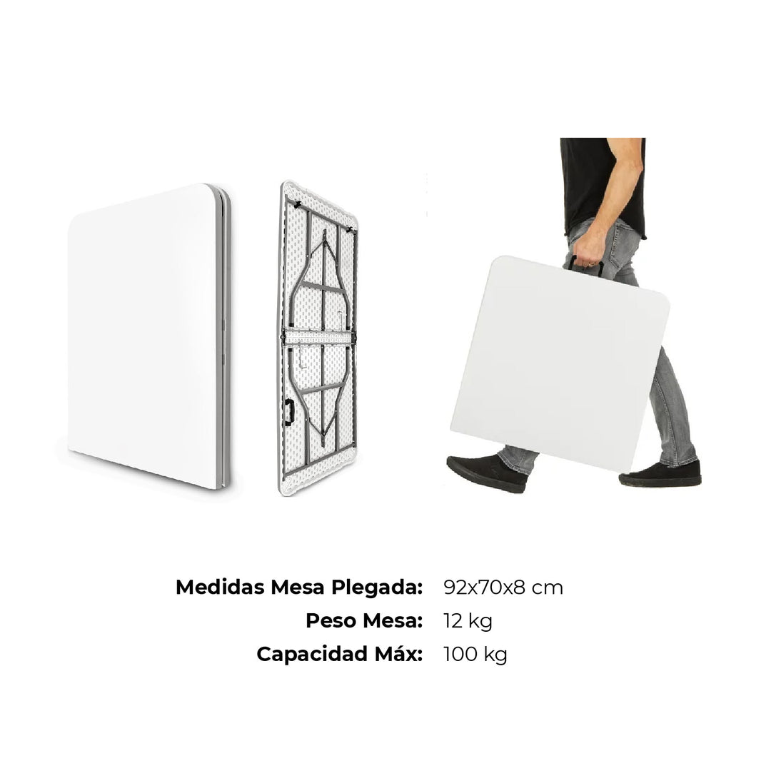 Mesa Plegable Multifuncional 180 Cm Totoralillo