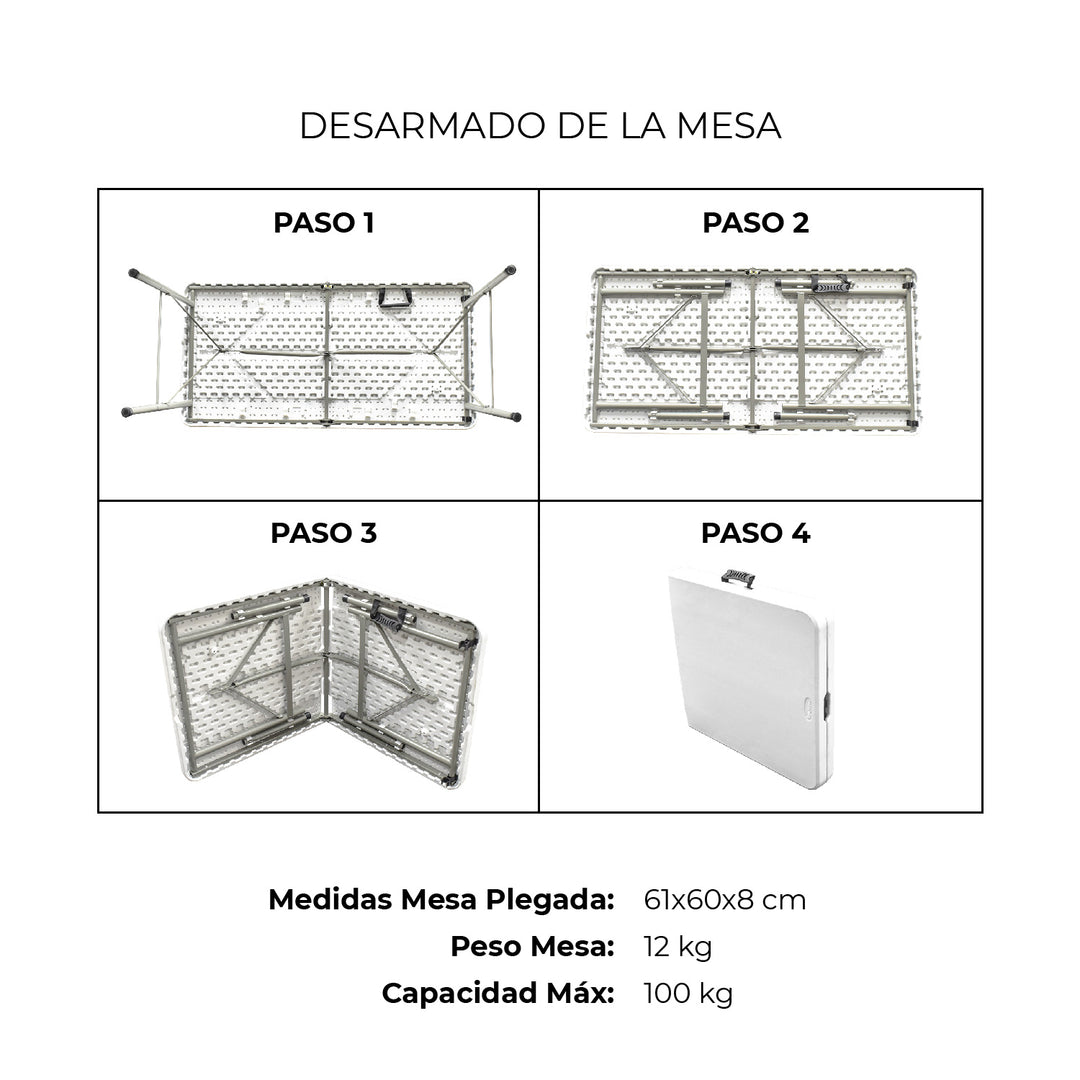 Mesa Plegable Multifuncional 120 Cm Mocha