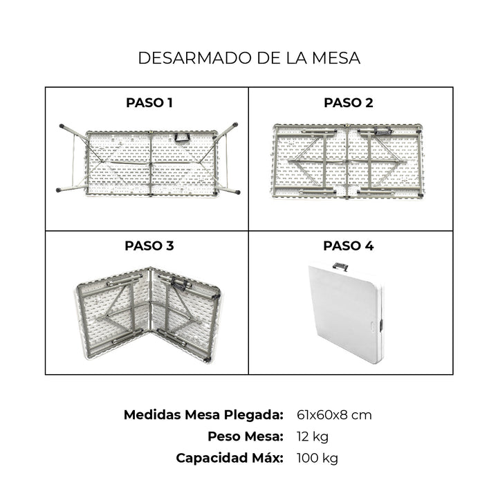 Mesa Plegable Multifuncional 120 Cm Mocha