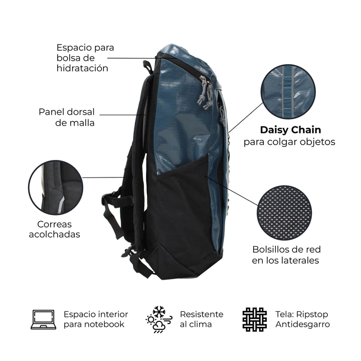 Mochila Outdoor 25L Andes Azul