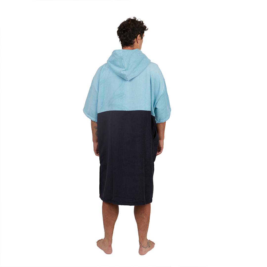 Poncho Terry Negro Azul