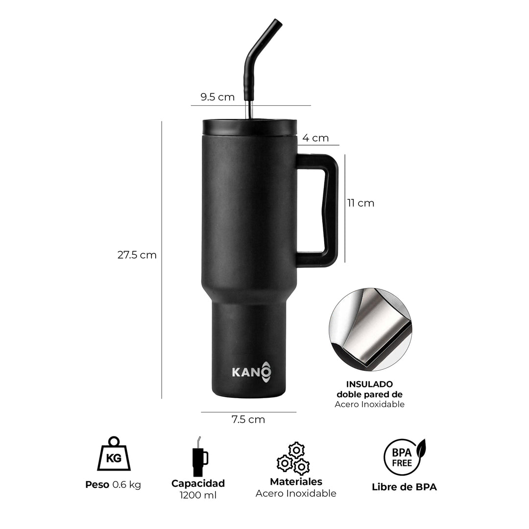 Vaso Térmico Mug 1200ml Negro