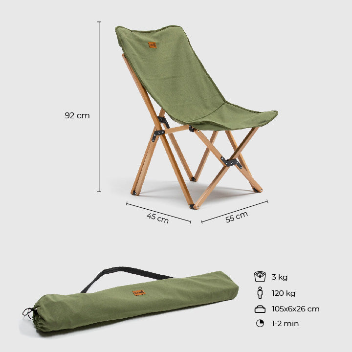 Silla Camping Natural Verde