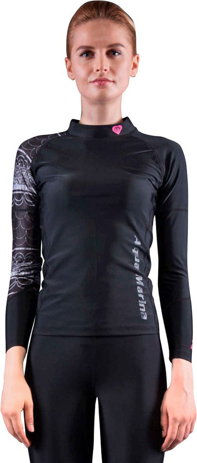 Polera Lycra Illusion Negro Mujer