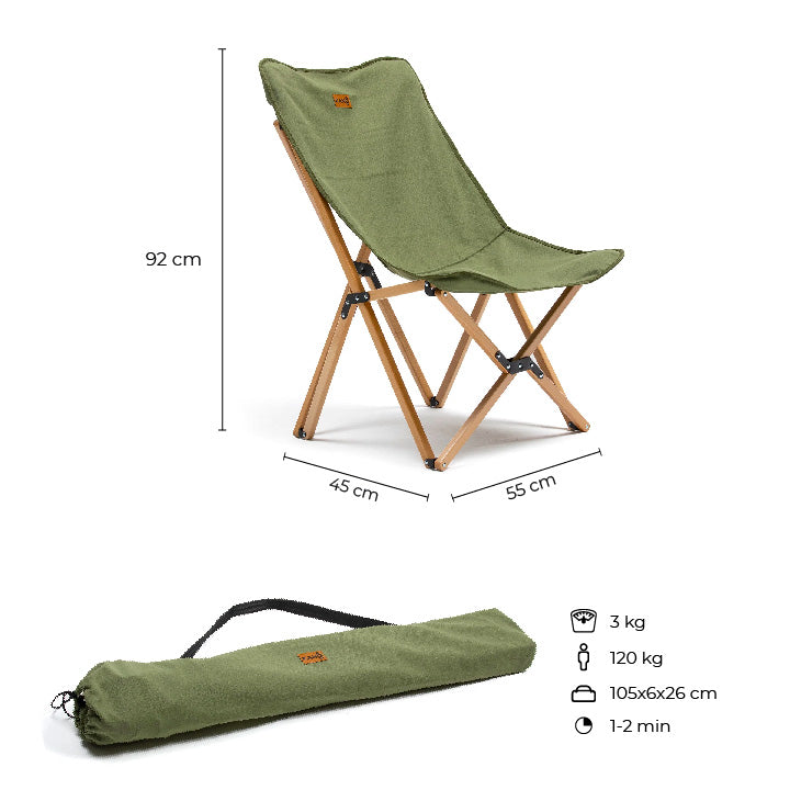 Silla Plegable Para Camping Natural Verde