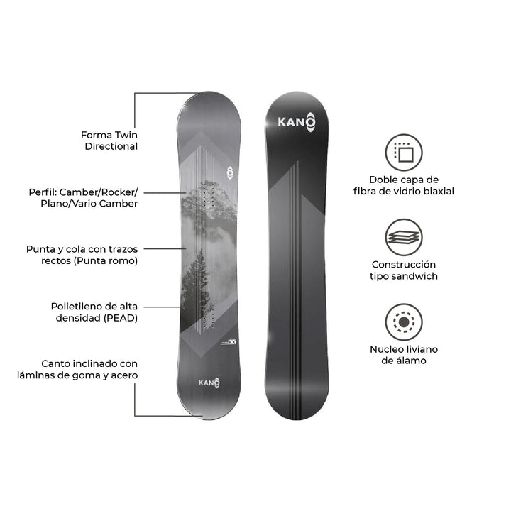 Tabla De Snowboard Kano - Kx Twin Directional 161 cm